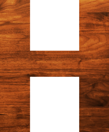 Alfabeto de textura de madeira H