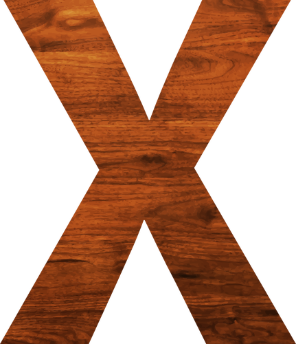 Textura de madeira em alfabeto X
