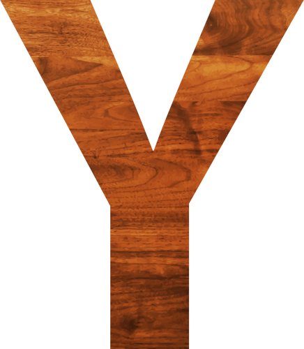 Y letter in wooden style