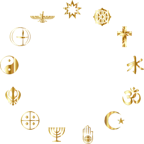 Simboli religiosi dorati