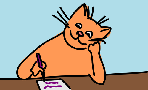 Schrijven kat