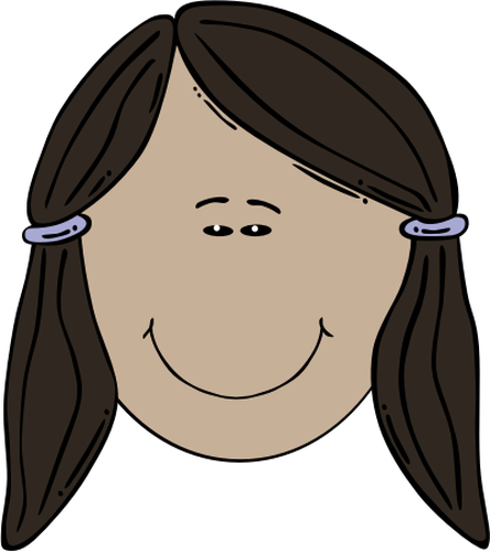 Vektor image av kvinnelige ansiktet med siden gris haler