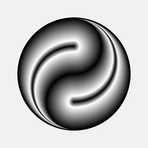 Yang yin em imagem de cor de prata