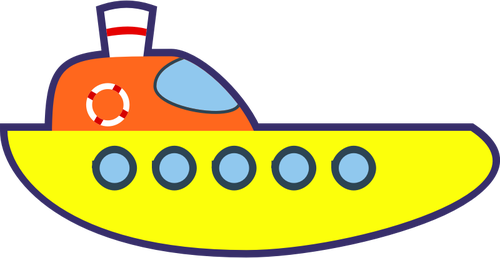 Vector de desen de desen animat galben cu barca