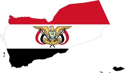 Vlajka mapa Jemenu