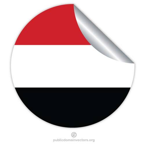 Flagga av Jemen inuti ett klistermÃ¤rke