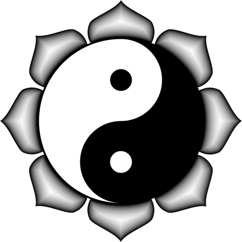 Yin Yang Lotus Vektorbild