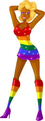 Jonge dame in LGBT kleuren