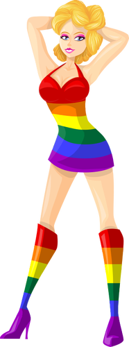 LGBT-Farben auf eine Dame