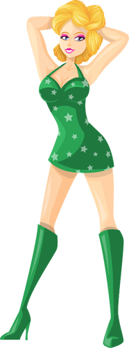 MÅ‚oda dama w zielonych ubraniach
