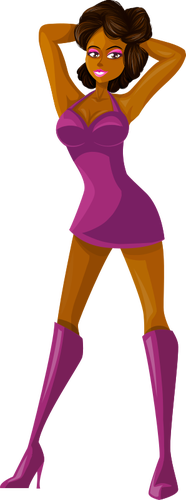 Giovane ragazza in abiti viola