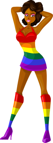 Cores LGBT em uma stripper