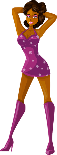 Stripper in sterrenhemel jurk