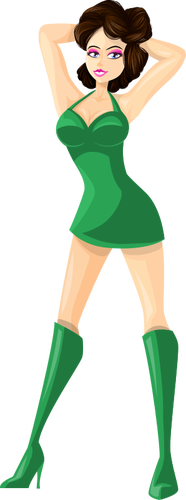 Jeune fille en costume vert