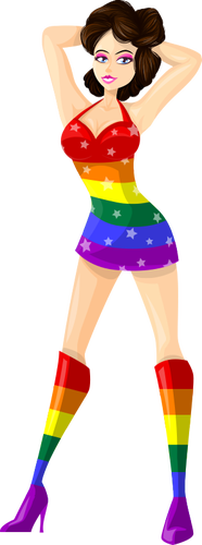 Poseren model in LGBT kleuren