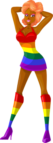 Danseuse exÃ³tico em cores LGBT