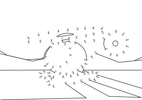HelicÃ³ptero Conecte el dibujo vectorial de puntos