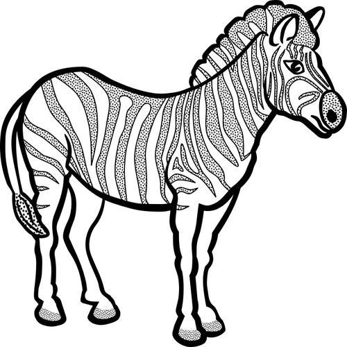 Zebra in schwarz-weiÃŸ Vektor Zeichnung