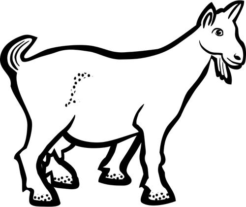 Koza z piegi czarno-biaÅ‚y ilustracja