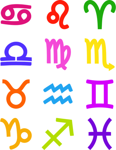Pogrubiony znak zodiaku symbole wektorowa