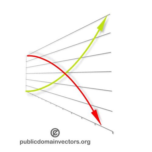 Grafiek met pijlen vector
