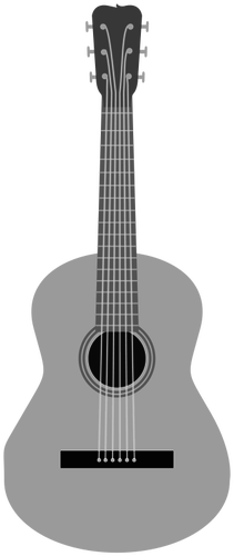 Grayscale acoustic guitar vector image