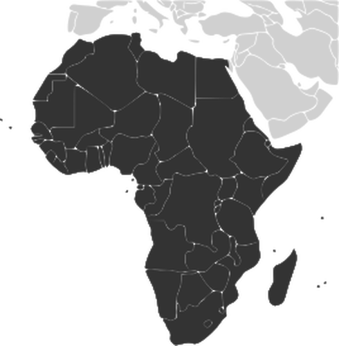 Kontur mapa wektorowa kontynent afrykaÅ„ski