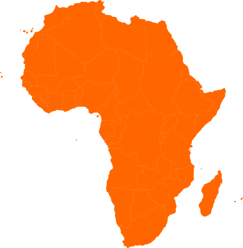 Kontinentala karta Ã¶ver Afrika vektor ClipArt
