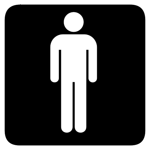 MÄ™ska toaleta kwadratowy znak wektor wyobraÅ¼enie o osobie