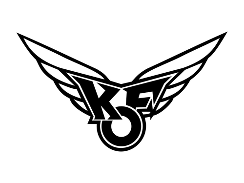 Ilustracja wektorowa z KF skrzydÅ‚a logo