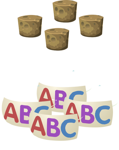 Bouteille avec alphabet