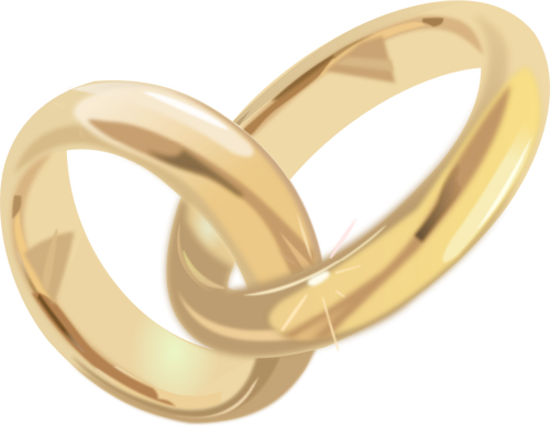 Golden forlovelsesringer vector illustrasjon