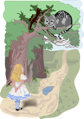 Alice ÅŸi imaginea vectorialÄƒ Motanul Cheshire