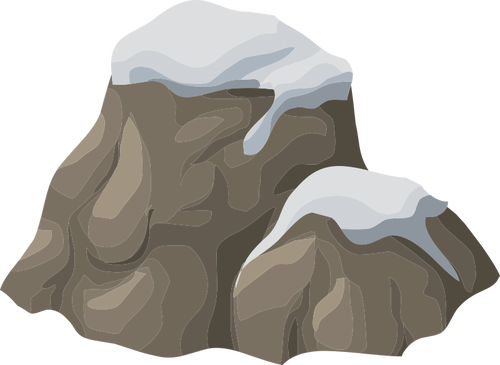 Schnee-bedeckten Felsen
