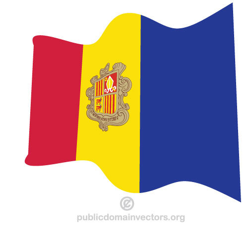 WellenfÃ¶rmige andorranischen Flagge Vektor