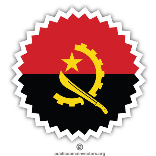 Angola bandiera in un adesivo
