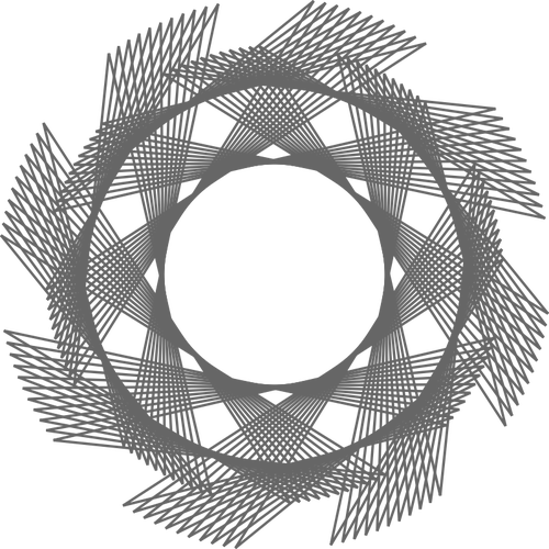 Vector illustraties van gebogen lijnen in ronde cirkel patroon