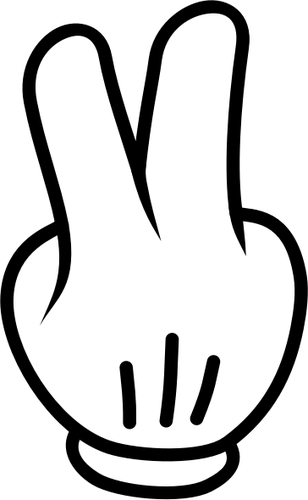 Zwei Finger Holzklotz in schwarz-weiÃŸ Vektor-illustration