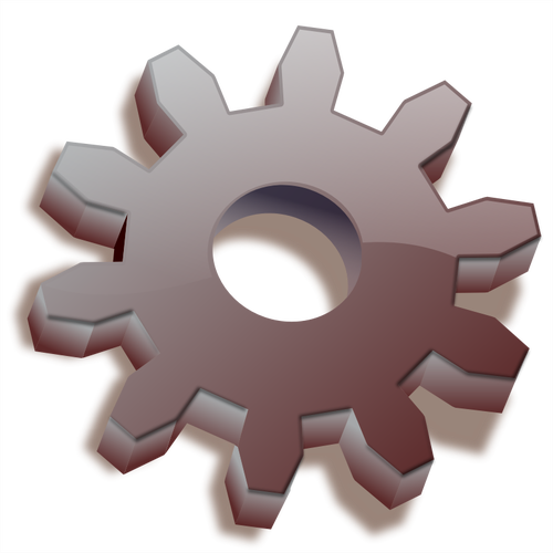 3D brown gear icon vector drawing