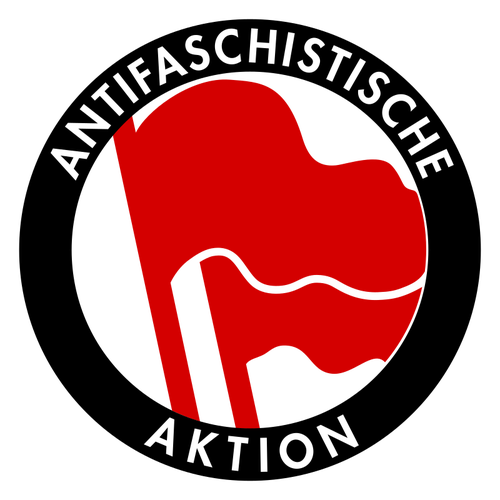 Rote und schwarze antifaschistischen ClipArt