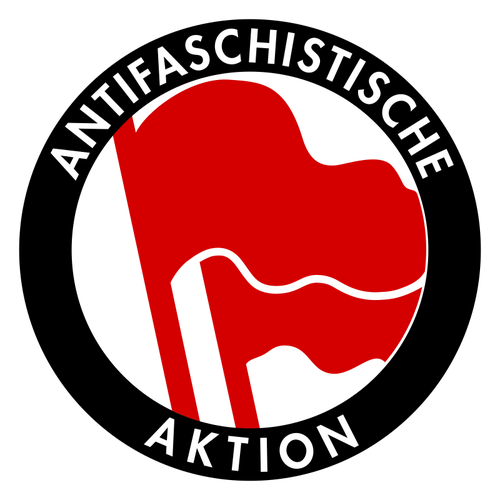 Rode en zwarte antifascistische illustraties