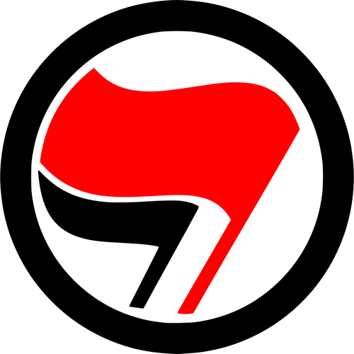 Vektorgrafikk utklipp av runde antifascist action skilt