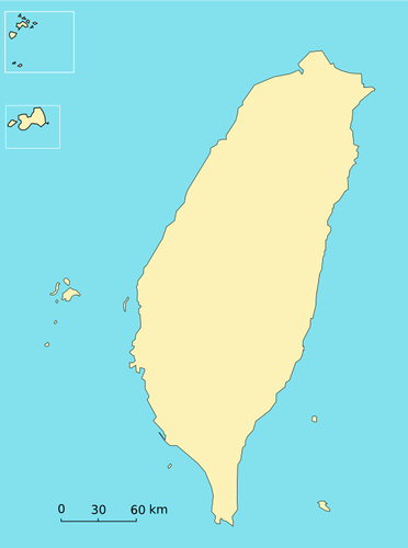 Tchaj-wan mapa Vektor Klipart