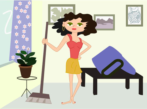Image de dessin animÃ© nettoyage appartement