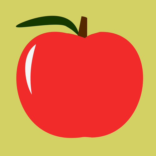 Roter Apfel-Vektor-Illustration mit einem Blatt