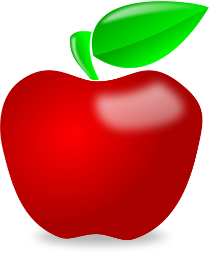 Image vectorielle brillant pomme rouge spot