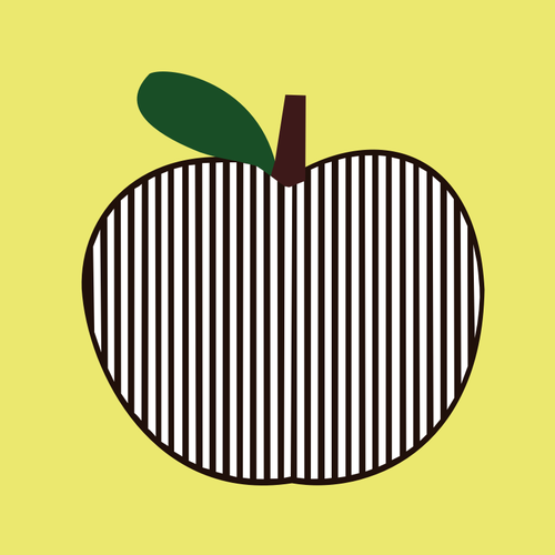 Vector de la imagen de la manzana negra simÃ©trico rayas