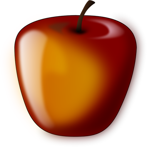 Vector illustration of a glossy apple