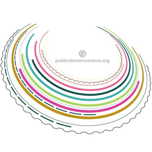 Clip-art de linhas coloridas, formando a forma circular
