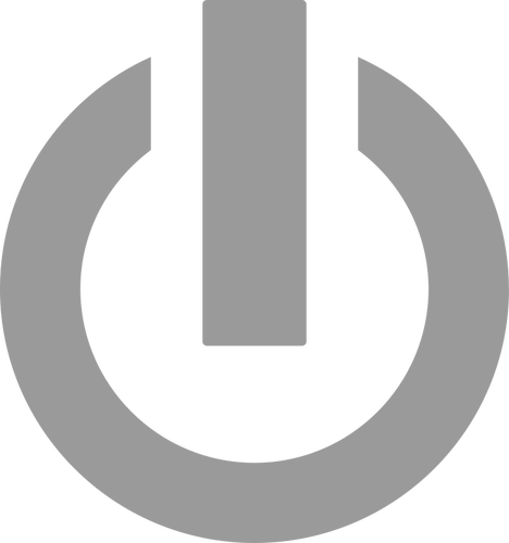 Icona del pulsante di alimentazione grigio